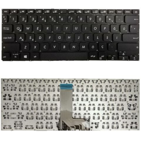 Asus D415DA-BV004, D415DA-BV004R1, D415DA-BV004S1 Uyumlu Klavye Tuş Takımı Tuş Seti Siyah Türkçe