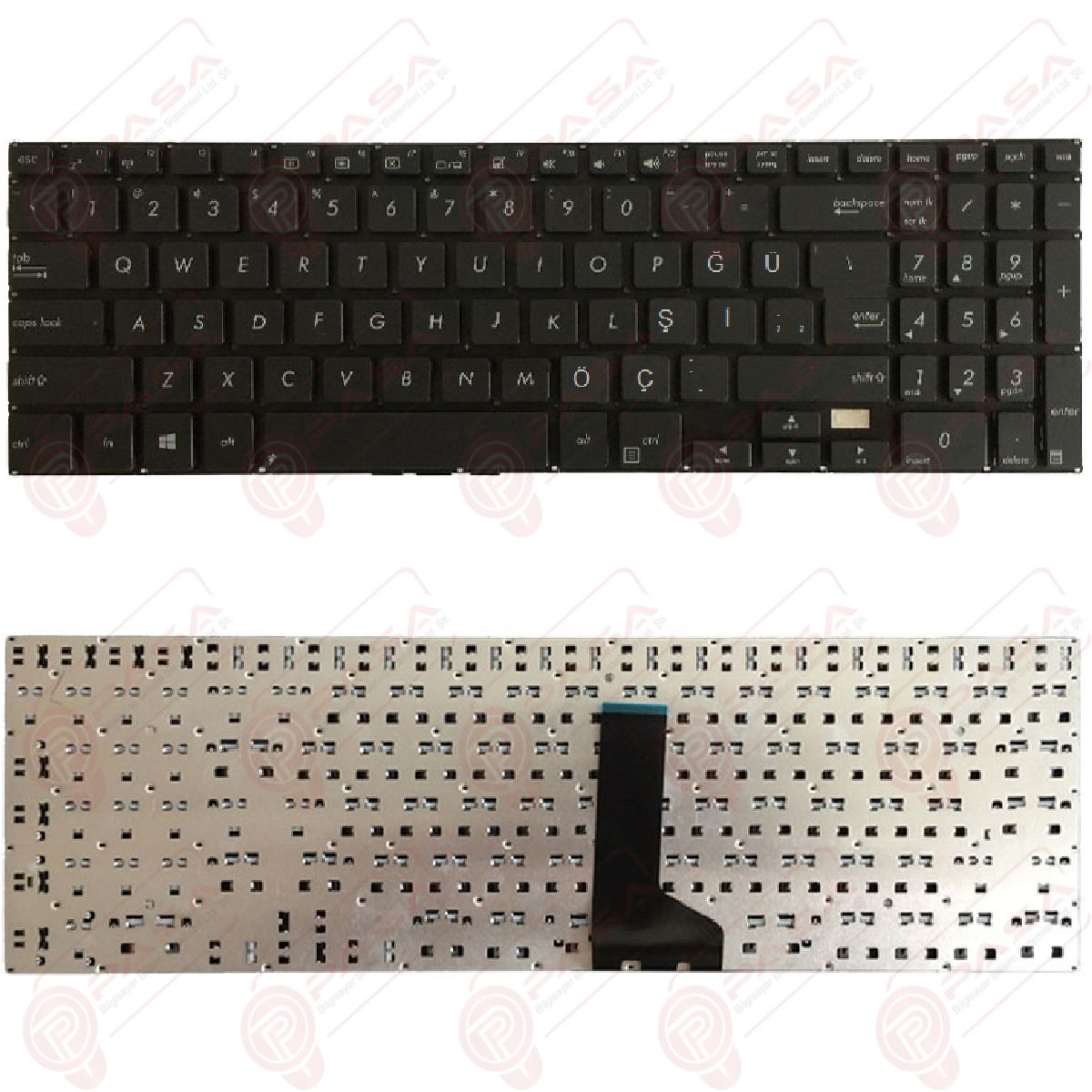 Asus PU551JA-XO087G, PU551LA-XO377H Klavye Tuş Takımı Tuş Seti Siyah Türkçe