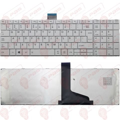 Toshiba Satellite C855-251, C855-25P Klavye Beyaz Tuş Takımı TR Q Dizüstü Klavye