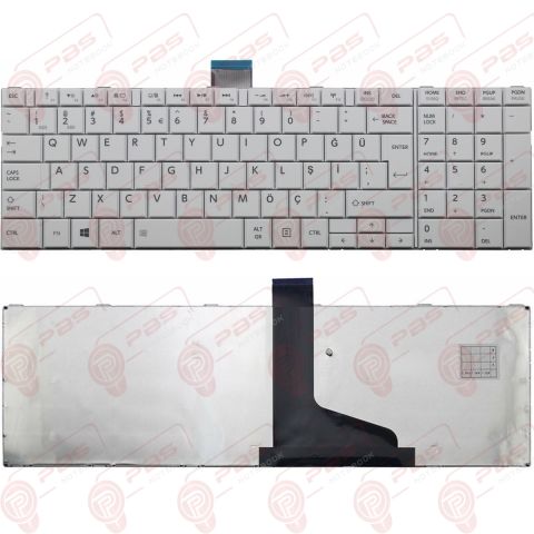 Toshiba Satellite C855-283, C855-284 Klavye Beyaz Tuş Takımı TR Q Tuş Yapısı
