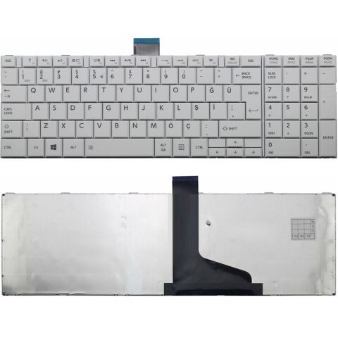 Toshiba Satellite C855-283, C855-284 Klavye Beyaz Tuş Takımı TR Q Tuş Yapısı