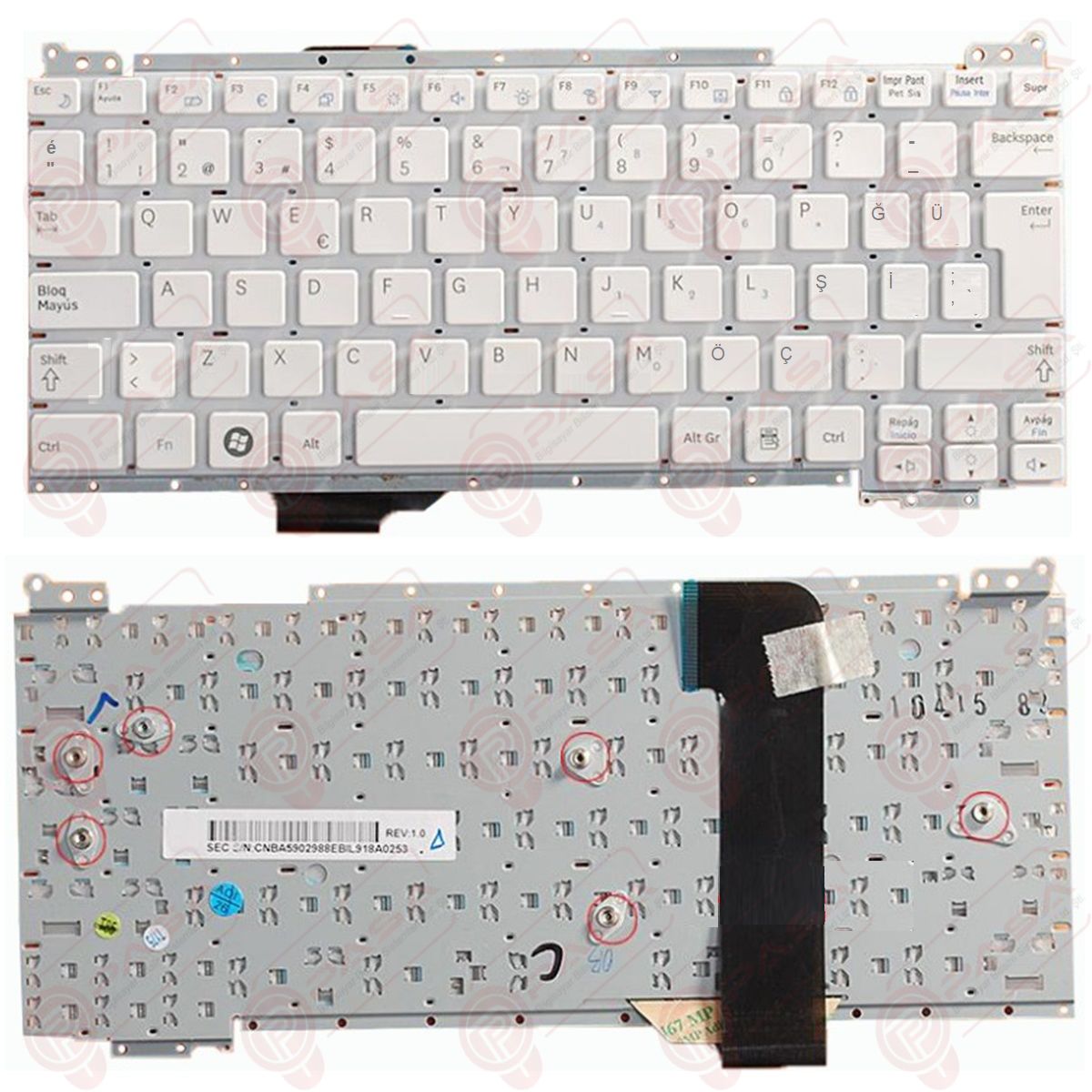 Samsung CNBA5902985, CNBA5902986A Klavye Beyaz TR