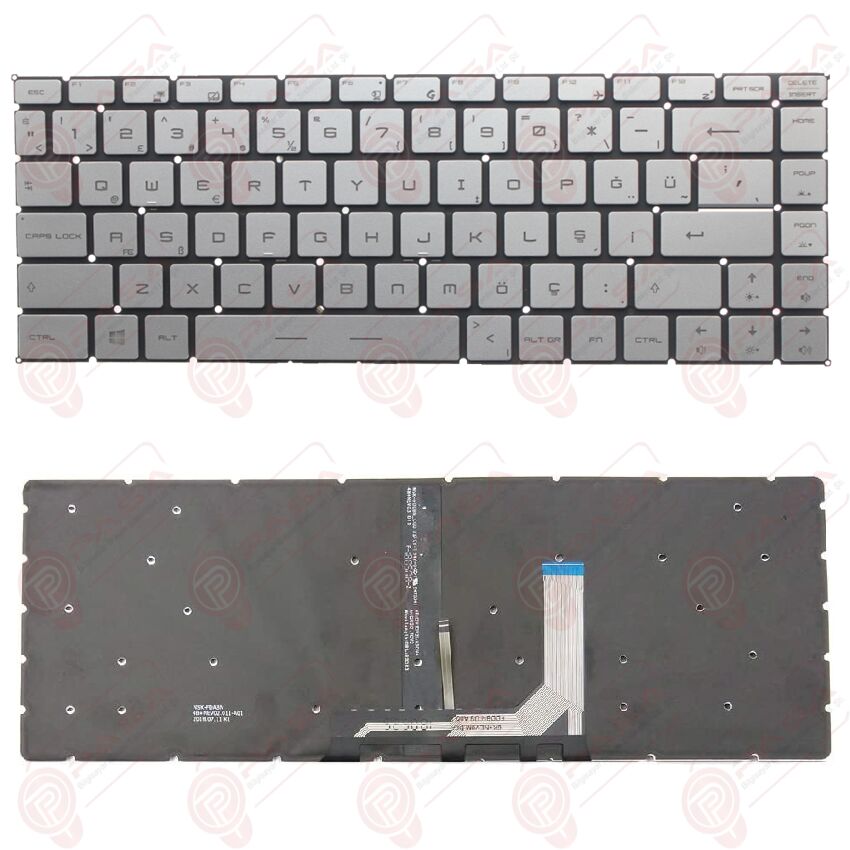 MSI PS63 Modern 8RDS Klavye Tuş Takımı Işıklı Gümüş Türkçe