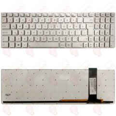 Asus 0KNB0-6120US00, 0KNB0-6625US00, 0KN0-M31US13 Klavye Tuş Takımı Tuş Seti Led Işıklı Gümüş Türkçe