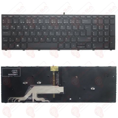 Hp L01028-001, L01028-141, L09593-001, L09593-141 Klavye Tuş Takımı Tuş Seti Led Işıklı Siyah Türkçe