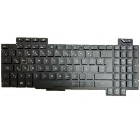 Asus GL703VM-GC035, GL703VM-GC035T Uyumlu Klavye Tuş Takımı Tuş Seti Led Işıklı Siyah Türkçe