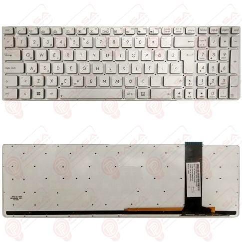 Asus Q550L, Q550LF, Q550LF-BBI7T07 Klavye Tuş Takımı Tuş Seti Led Işıklı Gümüş Türkçe