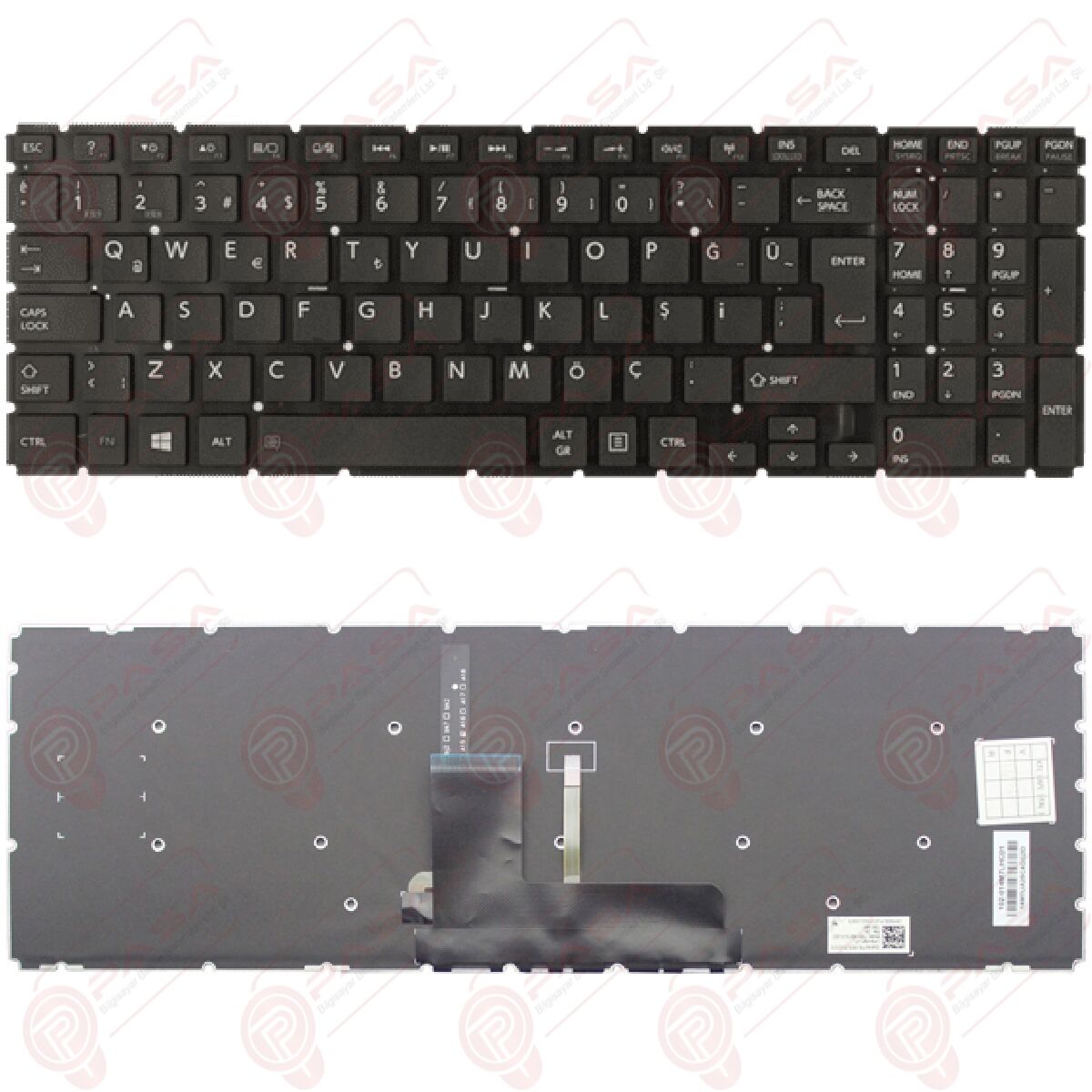 Toshiba Satellite L50-B-25L, L50-B-25N Klavye Siyah Led Işıklı TR