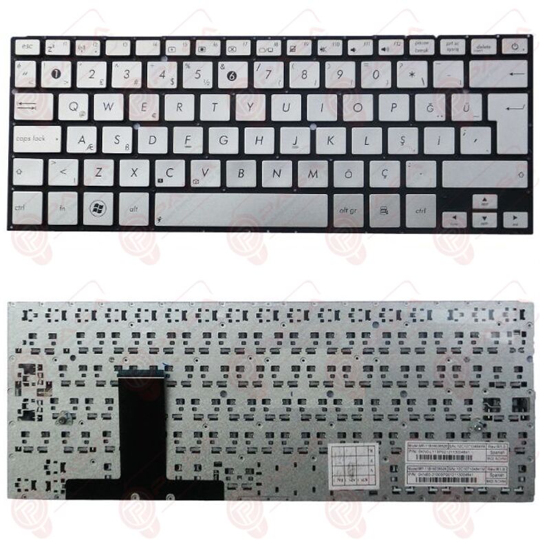Asus MP-11B13US6528, MP-11B16CH6528 Klavye Gümüş Tuş Takımı Tuş Seti Türkçe