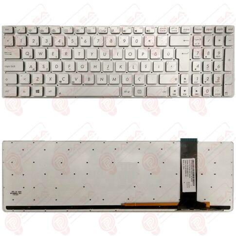 Asus G550JK-CN234H, G550JK-CN545H Klavye Tuş Takımı Tuş Seti Led Işıklı Gümüş Türkçe