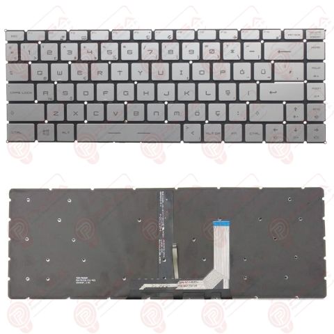 MSI GS65 9SF-1443XTR Stealth Klavye Tuş Takımı Ver.1 Işıklı Gümüş TR