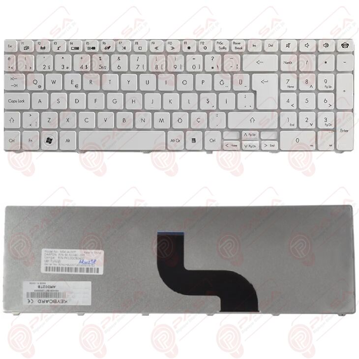 Packard Bell TE11BZ, TE11-BZ Klavye Beyaz TR