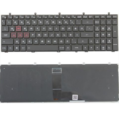 Casper Excalibur G860.8750-8D90X, G860.8750-8E90A Uyumlu Klavye Tuş Takımı Tuş Seti Işıklı Siyah TR