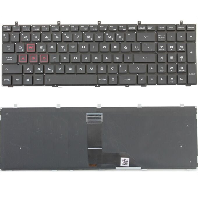 Casper Excalibur G860.8750-B690A, G860.8750-D690A Uyumlu Klavye Tuş Takımı Tuş Seti Işıklı Siyah TR