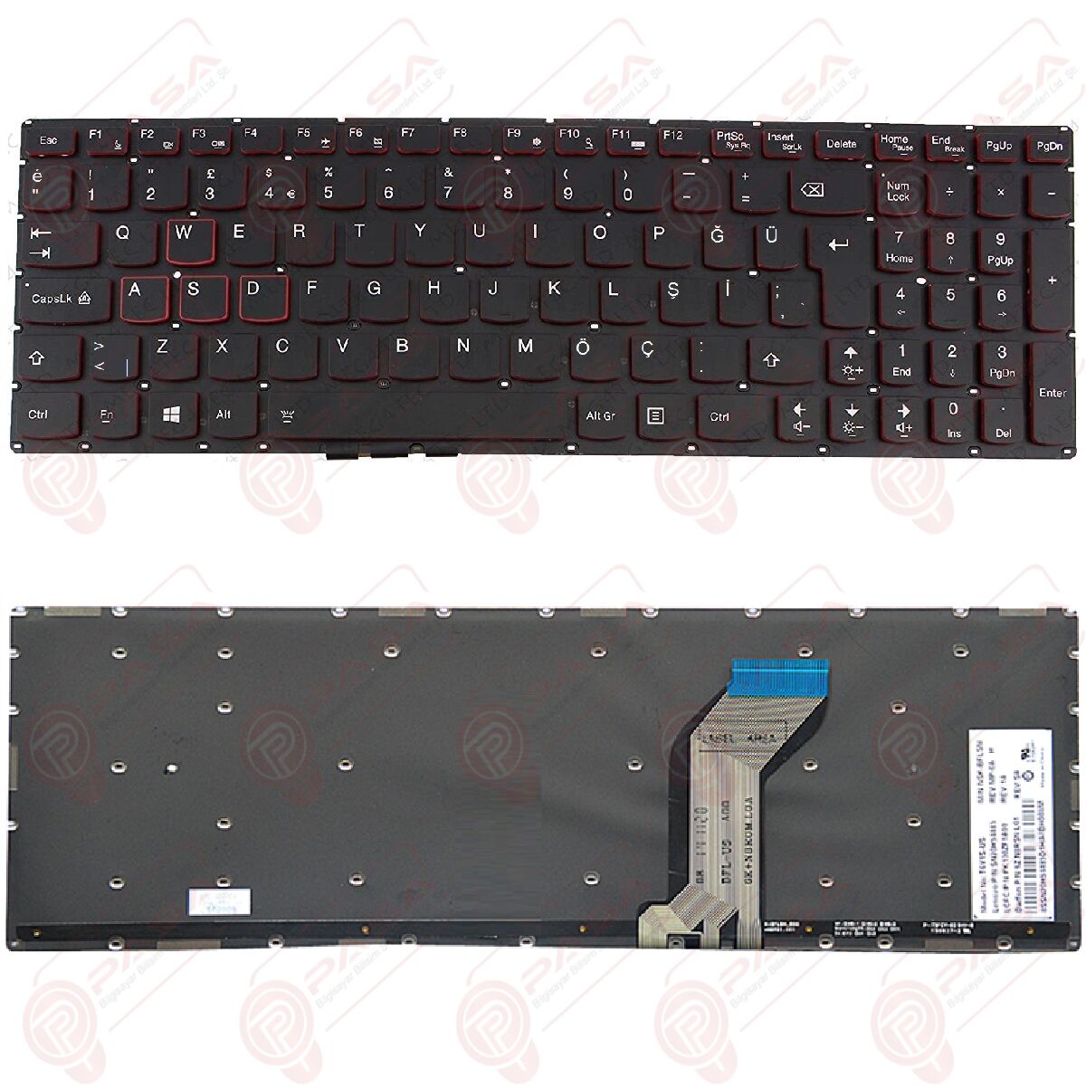 Lenovo 5CB0K37589, 5CB0K37600, 5CB0K37650 Klavye Siyah TR