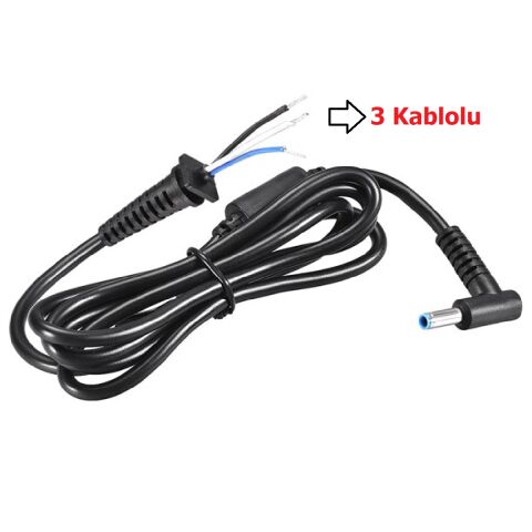 Hp 15S-EQ0007NT, 15S-EQ0008NT, 15S-EQ0009NT, 15S-EQ0010NT Uyumlu Adaptör Kablosu 3 Kablolu Dc Kablo