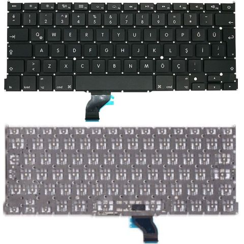 Apple MacBook Pro MF839LL/A, MF839TU/A, MF840LL/A, MF840TU/A Klavye Tuş Takımı Tuş Seti Siyah Türkçe