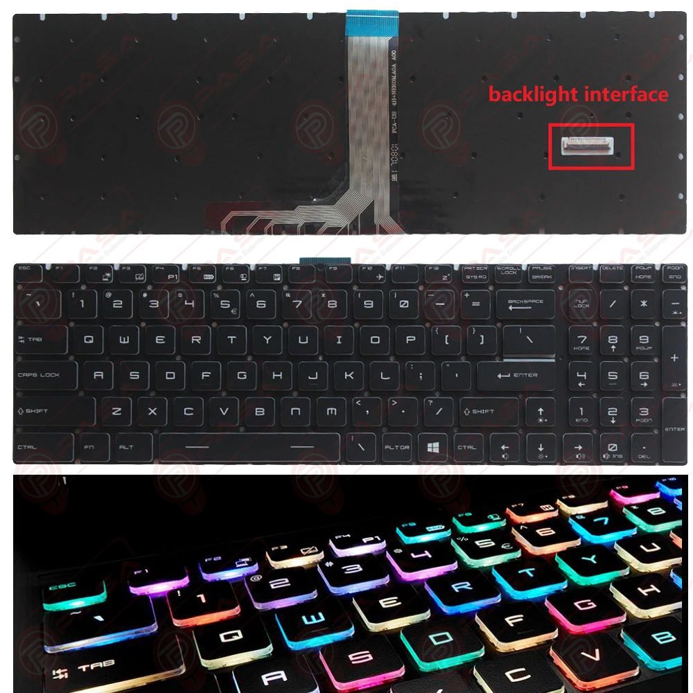 MSI GL73 8RD-275TR Klavye Tuş Takımı RGB Işıklı Siyah Ver.2 TR