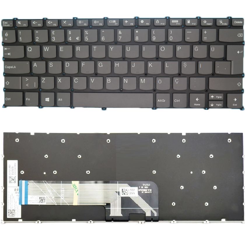 Lenovo ThinkBook 13s IWL, 20R9 Uyumlu Klavye Tuş Takımı Tuş Seti Gri Türkçe