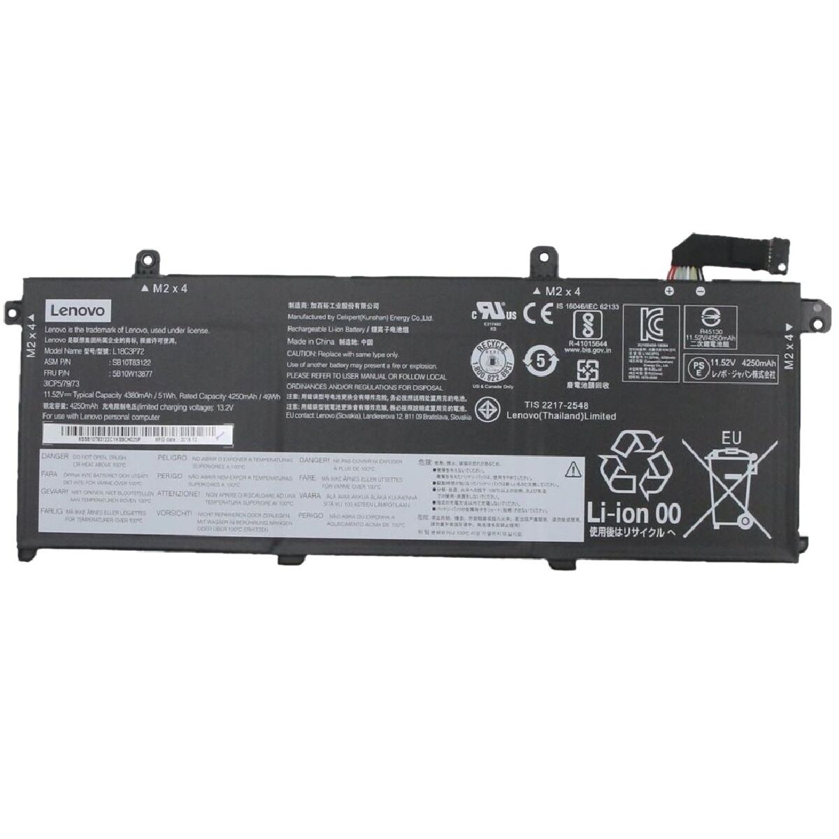 Nion Lenovo Thinkpad P14s Gen2, 20VX, 20VY, 21A0, 21A1 Uyumlu Batarya Pil