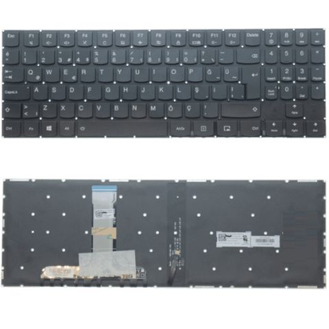 Lenovo 5CB0N00203, 5CB0N00205, 5CB0N00244 Uyumlu Klavye Tuş Takımı Tuş Seti Led Işıklı Siyah Türkçe