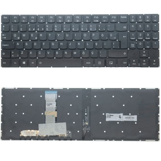 Lenovo 5CB0N67224, 5CB0N67243, 5CB0N67265 Uyumlu Klavye Tuş Takımı Tuş Seti Led Işıklı Siyah Türkçe