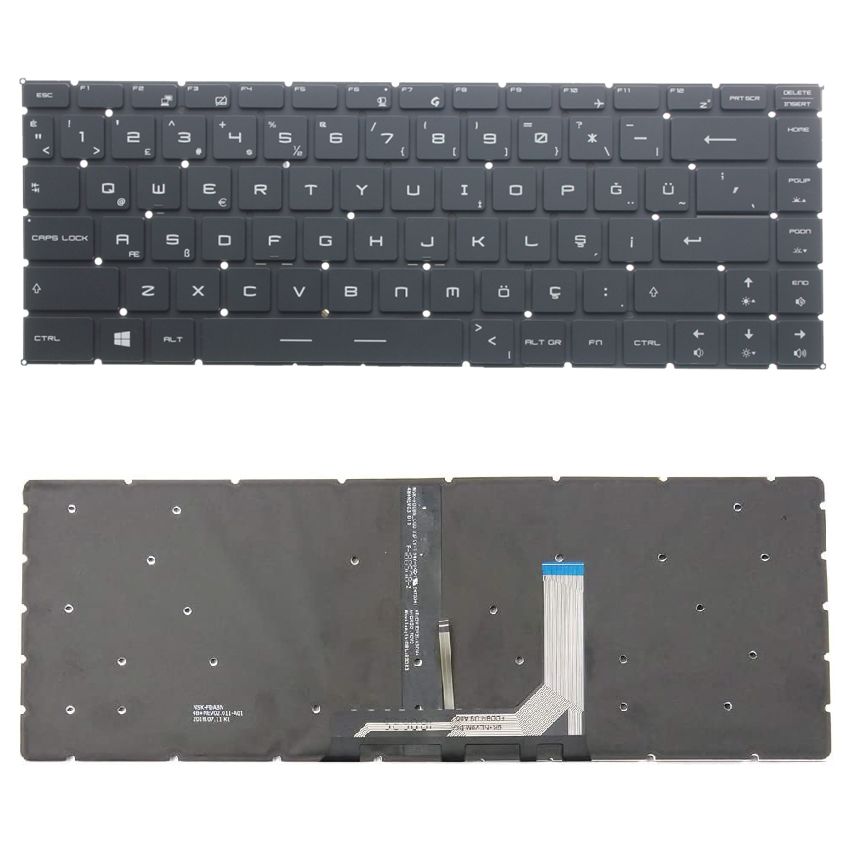 MSI GS65 8SF Stealth Klavye Tuş Takımı Ver.1 Işıklı Siyah Türkçe