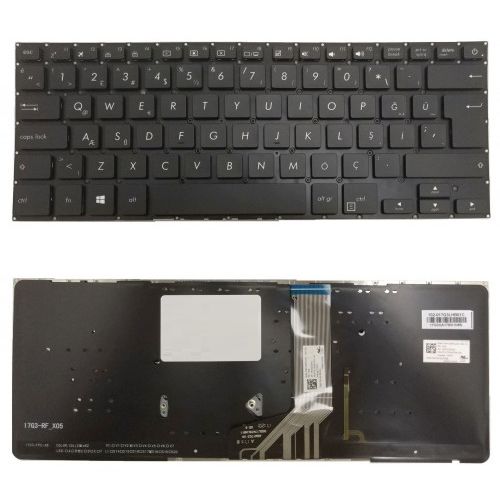 Asus S410U, S410UA, S410UF, S410UN, S410UQ, S410UR Uyumlu Klavye Tuş Takımı Tuş Seti Işıklı Siyah TR