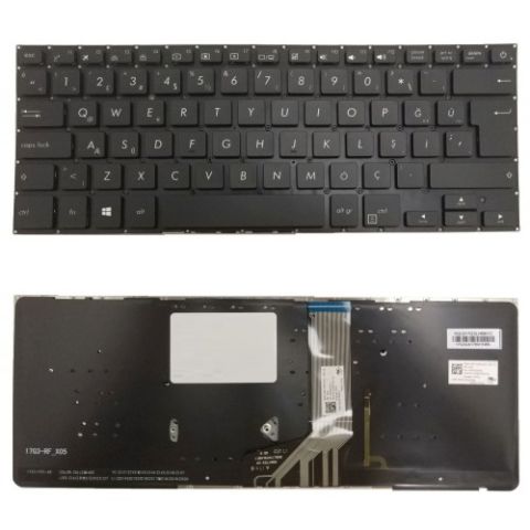 Asus S410U, S410UA, S410UF, S410UN, S410UQ, S410UR Uyumlu Klavye Tuş Takımı Tuş Seti Işıklı Siyah TR