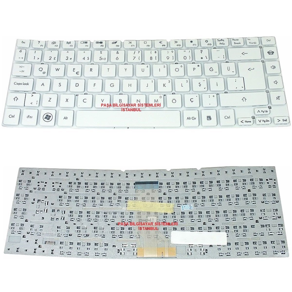 Acer TravelMate P245, P245-M Klavye Beyaz Tuş Takımı Tuş Seti Türkçe