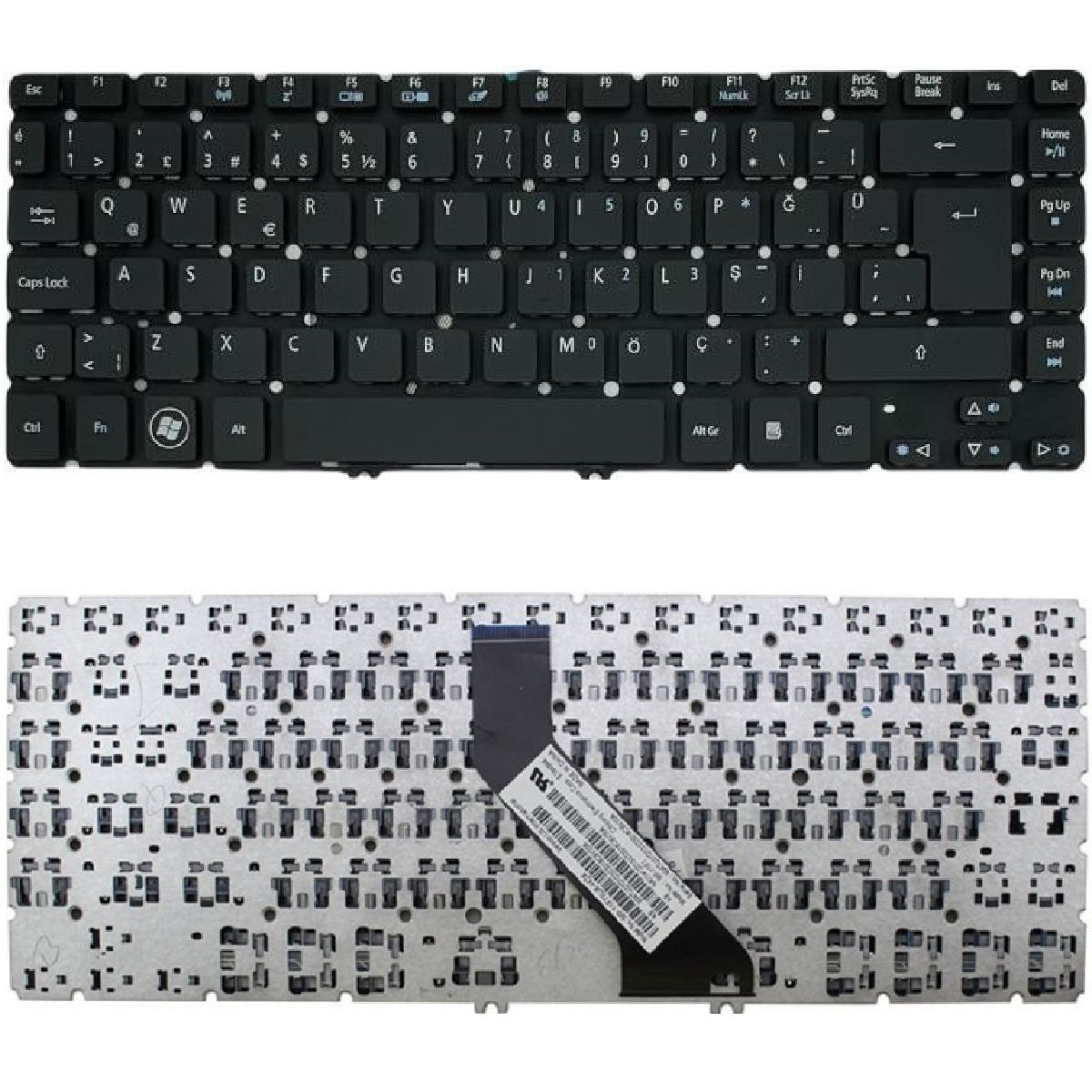 Acer 90.4TU07.I1D, 9Z.N8DBW.H1D, 9Z.N8DSW.51D Klavye Tuş Takımı Tuş Seti Siyah Türkçe