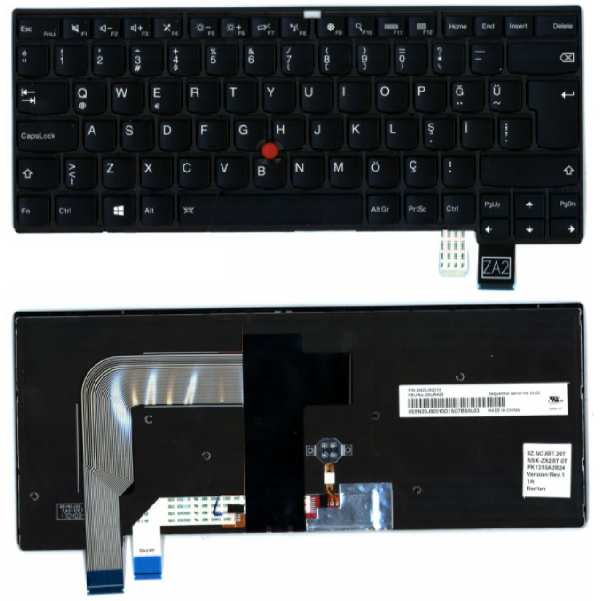 Lenovo ThinkPad T460s, 20F9, 20FA Uyumlu Klavye Tuş Takımı Tuş Seti Siyah Türkçe