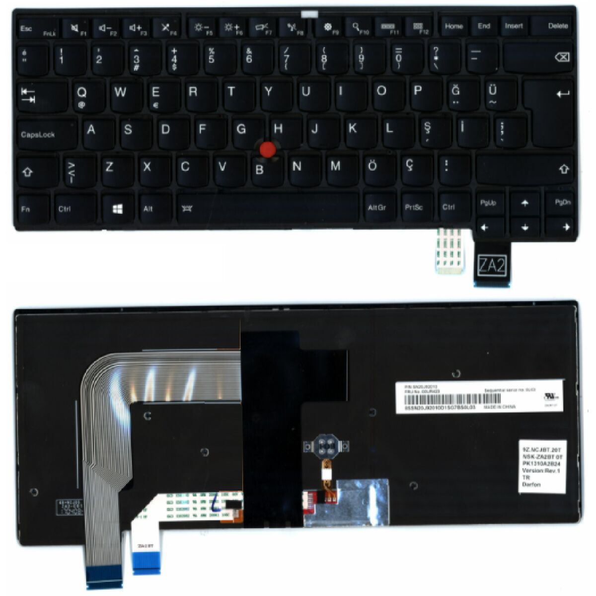 Lenovo ThinkPad T470s, 20HF, 20HG, 20JS Uyumlu Klavye Tuş Takımı Tuş Seti Siyah Türkçe