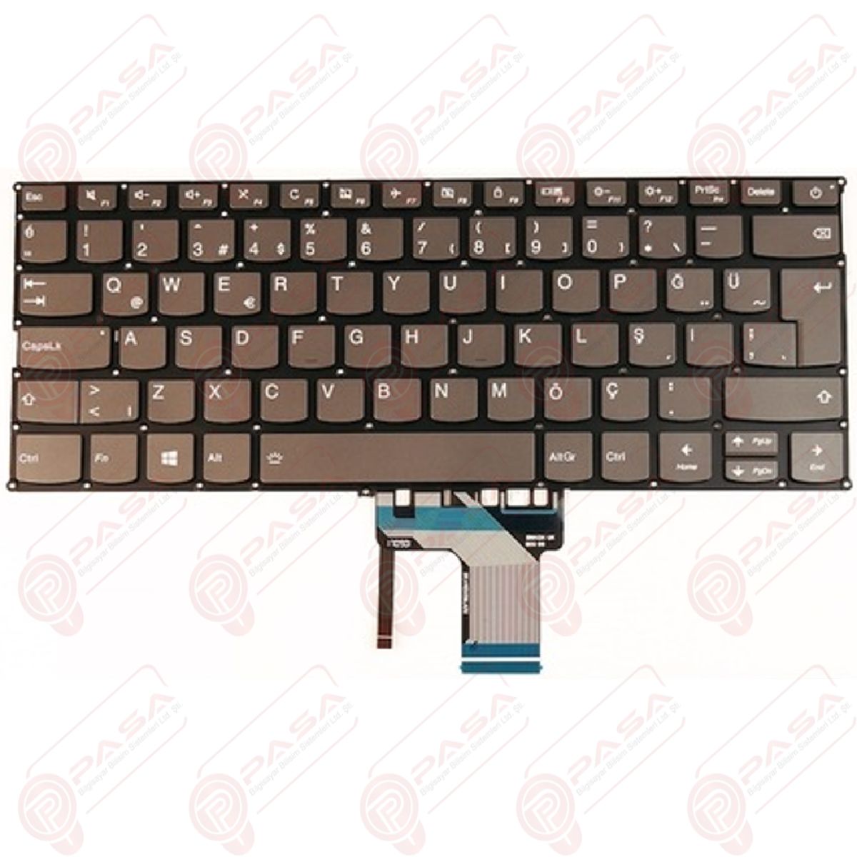 Lenovo 00HN265, 00HW650, 00HN293 Klavye Led Işıklı Gri TR