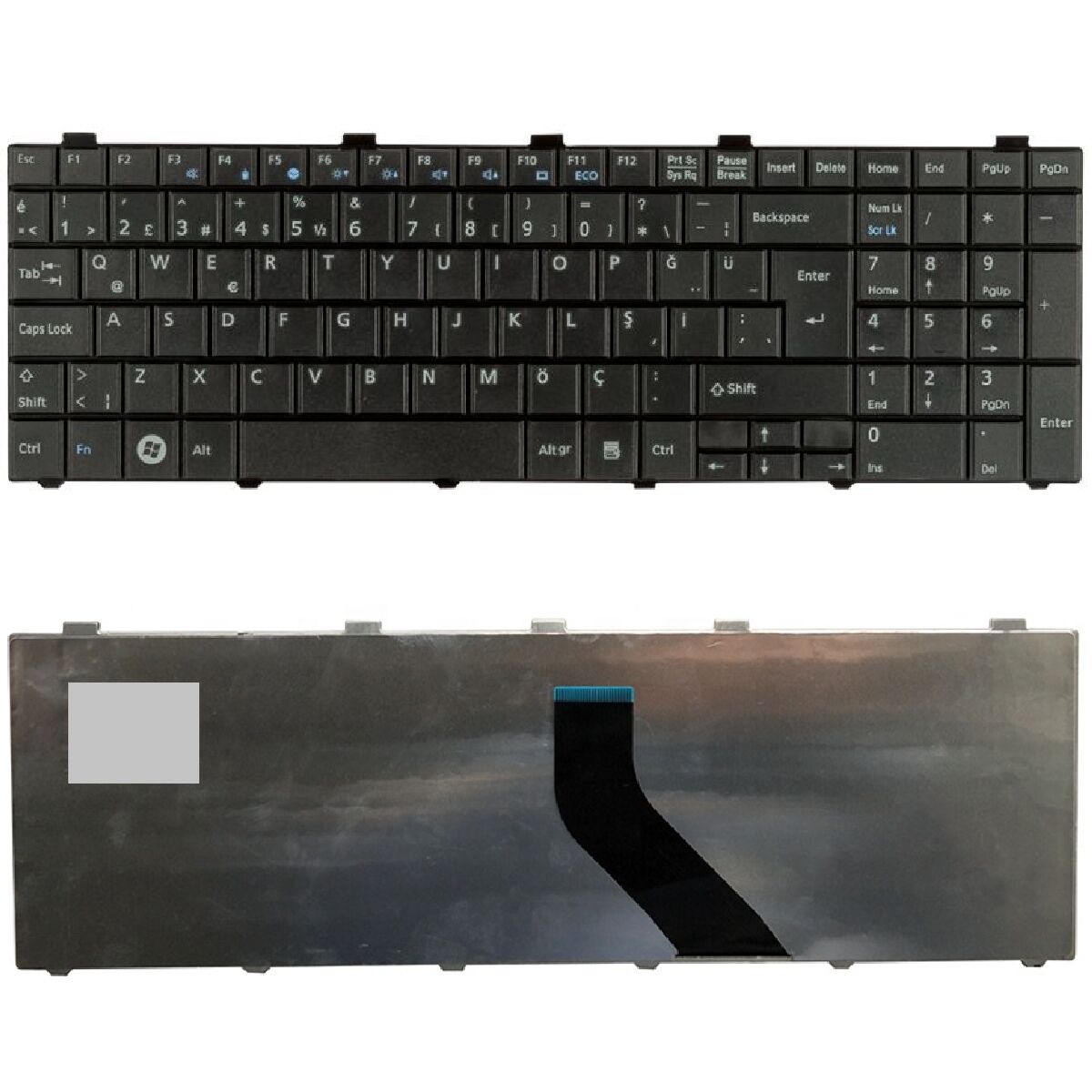 Fujitsu Siemens 38016203, 38016208, 38016348, 38016353 Klavye Tuş Takımı Tuş Seti Siyah Türkçe