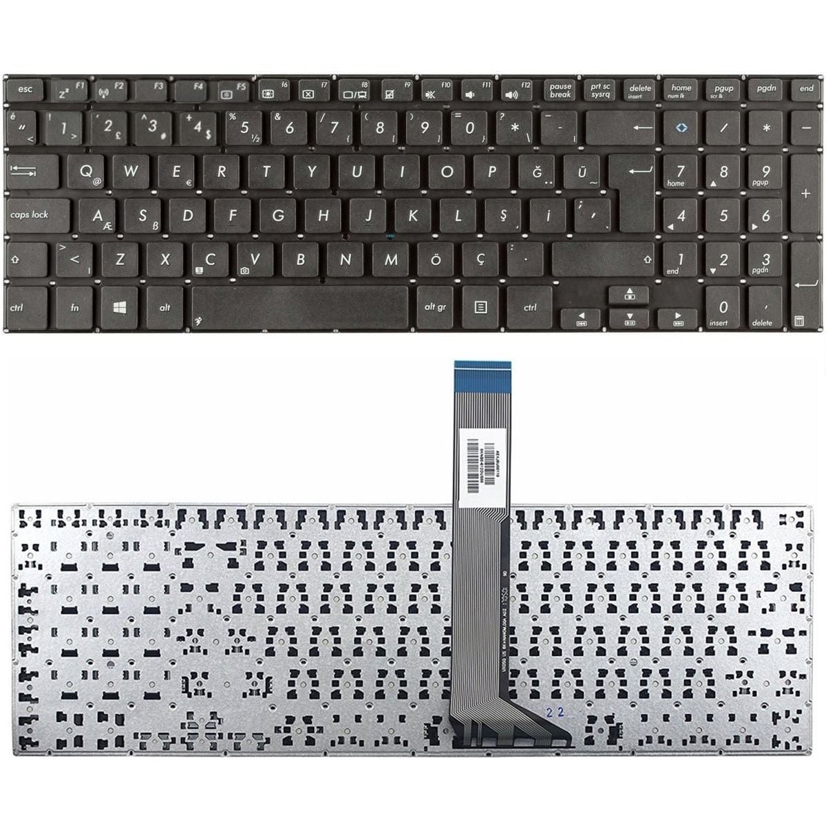 Asus TP501UB-CJ045T, TP501UB-CJ051T Klavye Tuş Takımı Tuş Seti Siyah Türkçe