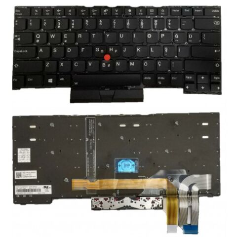 Lenovo ThinkPad T14s Gen1 Uyumlu Klavye Tuş Takımı Tuş Seti Led Işıklı Siyah Türkçe