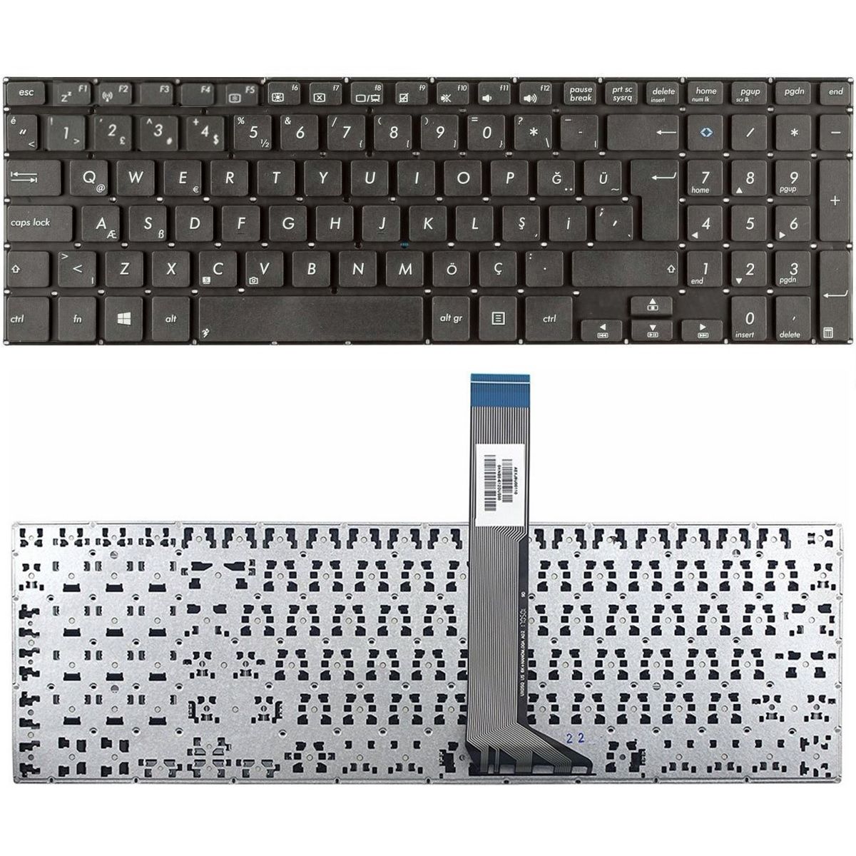 Asus V551L, V551LA, V551LB, V551LB-DB71T, V551LN Klavye Tuş Takımı Tuş Seti Siyah Türkçe
