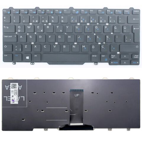 Dell Latitude E5480, E5490 Klavye VER.1 Foto Kontrol Ediniz Tuş Takımı Tuş Seti Siyah TR