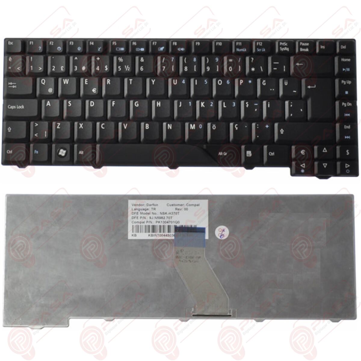 Acer AEZD1G00010, 9J.5982.60T, NSK-H3V0T Klavye Tuş Takımı Tuş Seti Siyah Türkçe