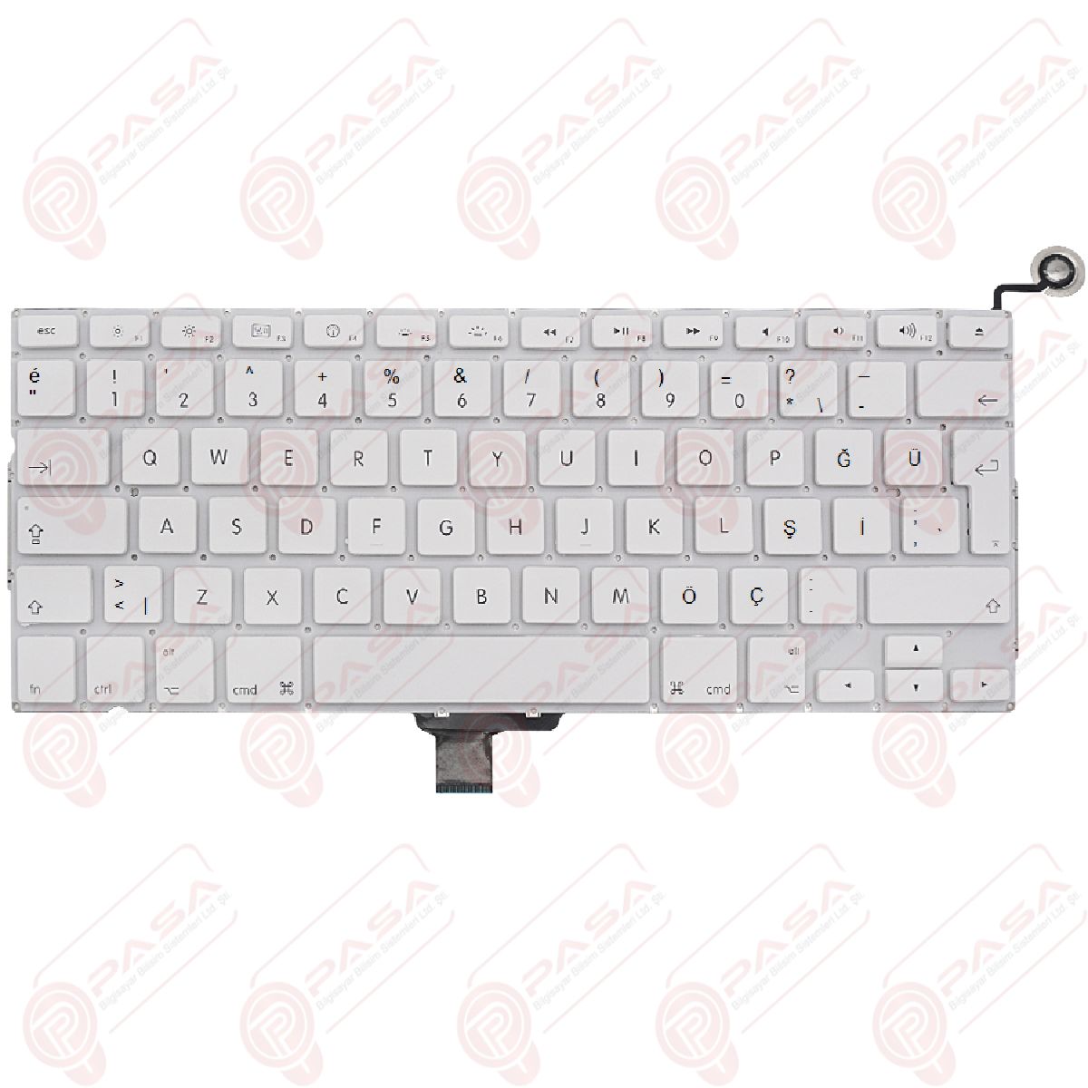 Apple MacBook MC207LL, MC207TU/A, MC516LL/A, MC516TU/A Klavye Beyaz Tuş Takımı Tuş Seti Türkçe