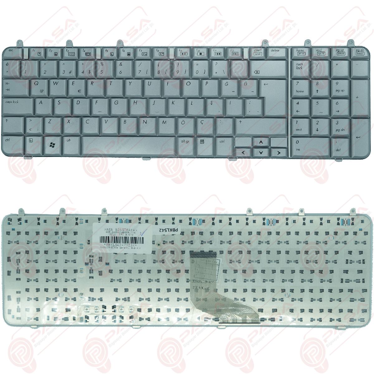 Hp Pavilion DV7-1298ET, DV7-1299ET Klavye Tuş Takımı Q TR Gümüş Renk Tuş Seti