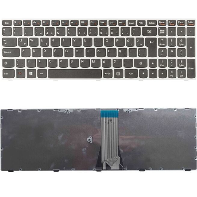 Lenovo V-136520UK1-TR, V-136520WK1-TR Klavye Tuş Takımı Gri TR