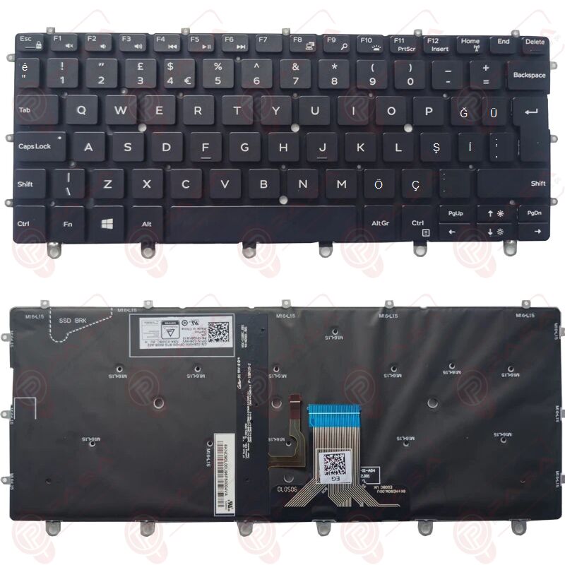 Dell WPCF9, 0WPCF9 Klavye Tuş Takımı Tuş Seti Led Işıklı Siyah Türkçe