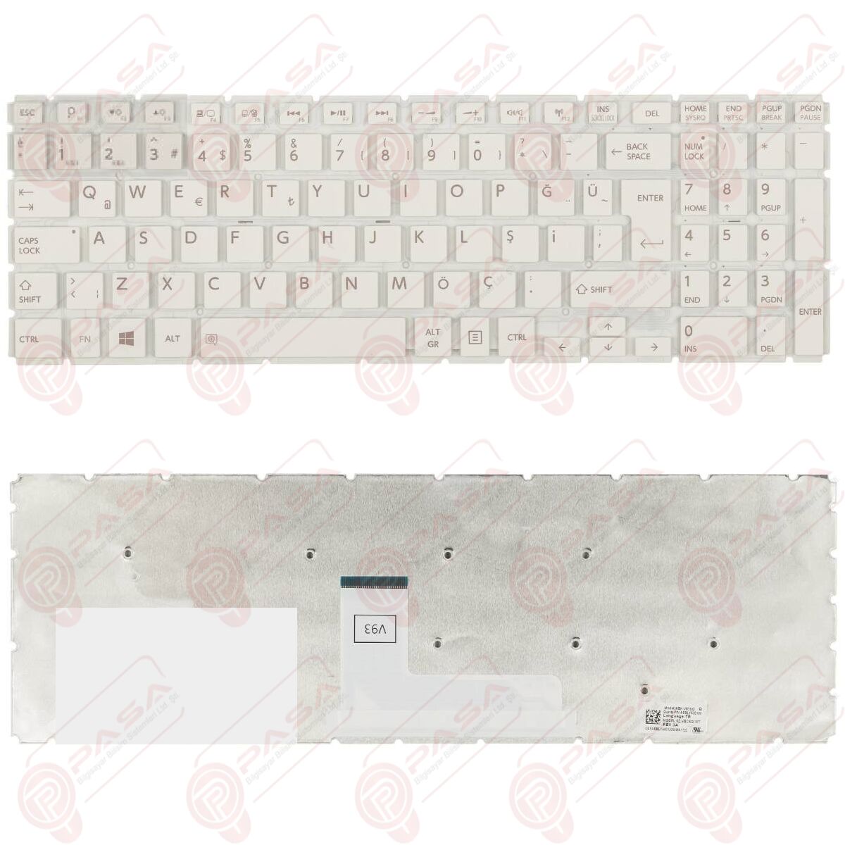 Toshiba NSK-V90SQ, NSK-V91SQ Klavye Beyaz Tuş Takımı Q TR Tuş Seti