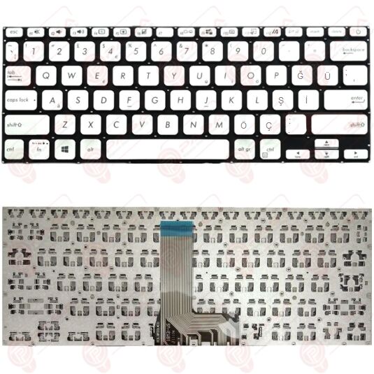 Asus P1410C, P1410CDA, P1410CJA, P1410U, P1410UA, P1410UF Klavye Gümüş Tuş Takımı Tuş Seti Türkçe