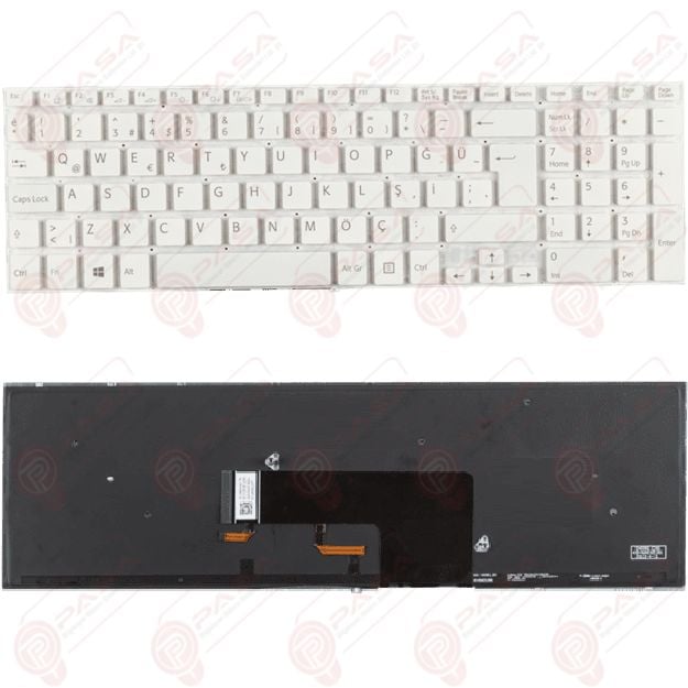 Sony Vaio SVF1521F1R, SVF1521F2E Klavye Led Işıklı Beyaz TR