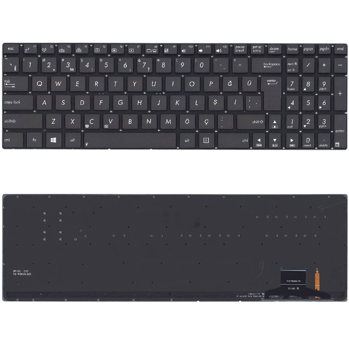 Asus 0KNB0-6624TU00, 0KN0-N42TU23 Klavye Tuş Takımı Tuş Seti Led Işıklı Siyah Türkçe