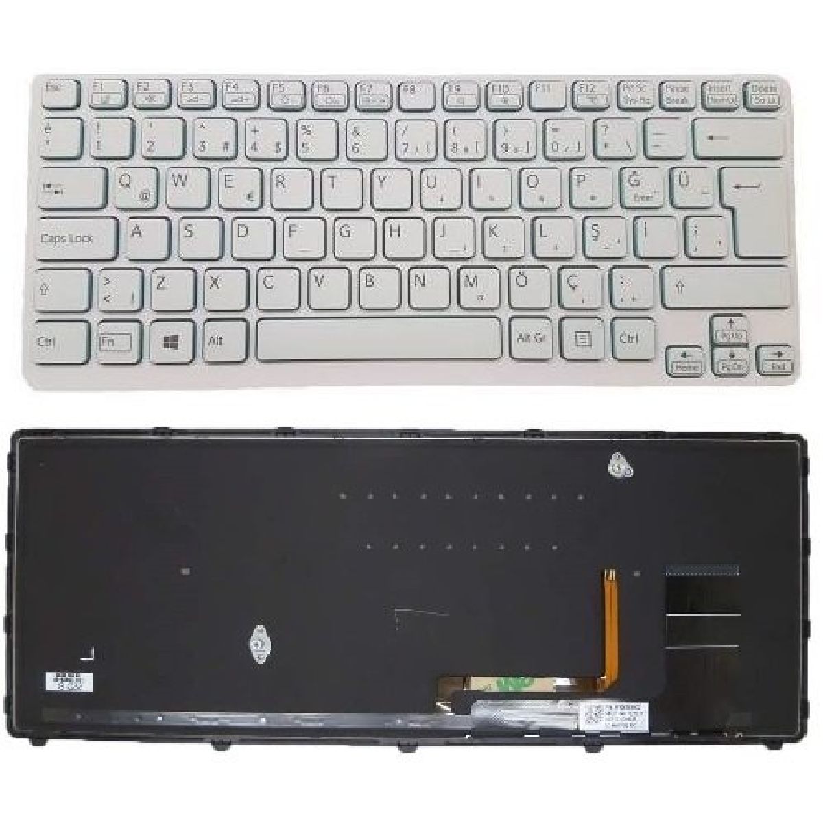 Sony Vaio SVF14N1E4R, SVF14N1J2E Klavye Led Işıklı Gri TR