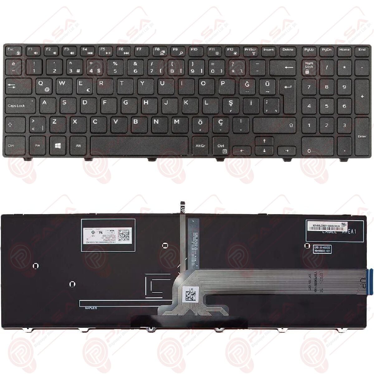 Dell inspiron 5558, 15-5558, 15 5558 Klavye Tuş Takımı Tuş Seti Led Işıklı Siyah Türkçe